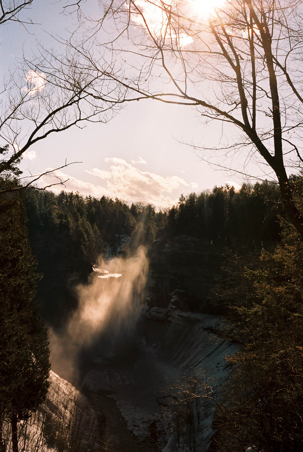 A photograph of Taughannock Falls in Ithaca, NY photographed by a Leica M2 on Kodak Portra 400
